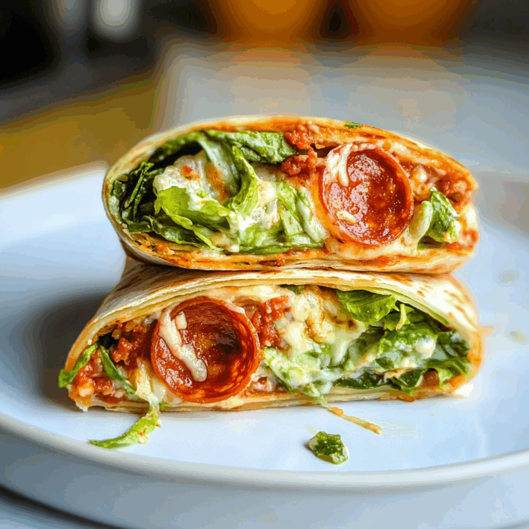 Pepperoni Pizza Caesar Wraps