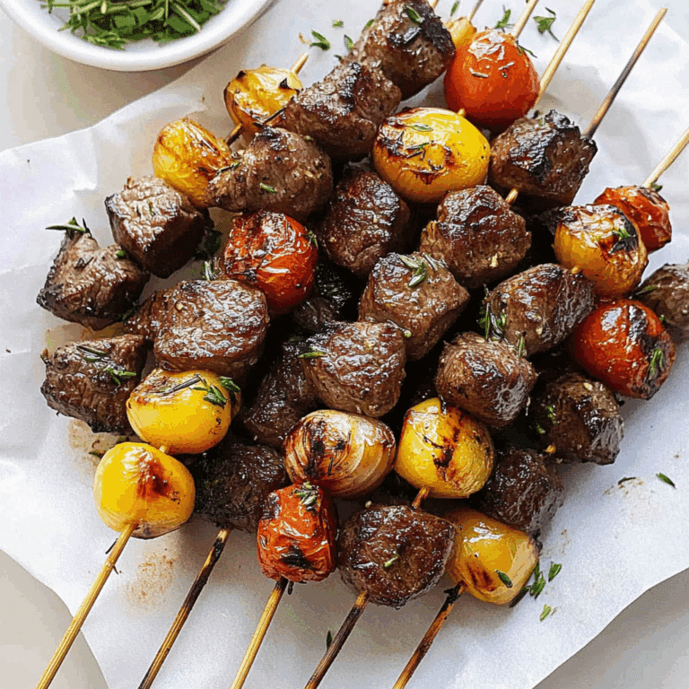 Rosemary Garlic Steak Kebabs