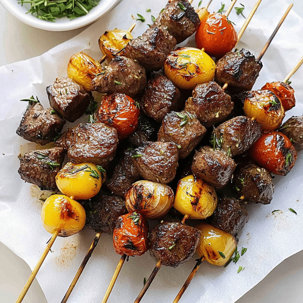 Rosemary Garlic Steak Kebabs