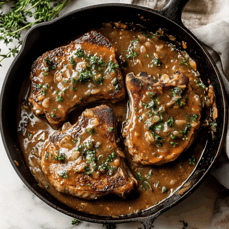 Smothered Boneless Pork Chops