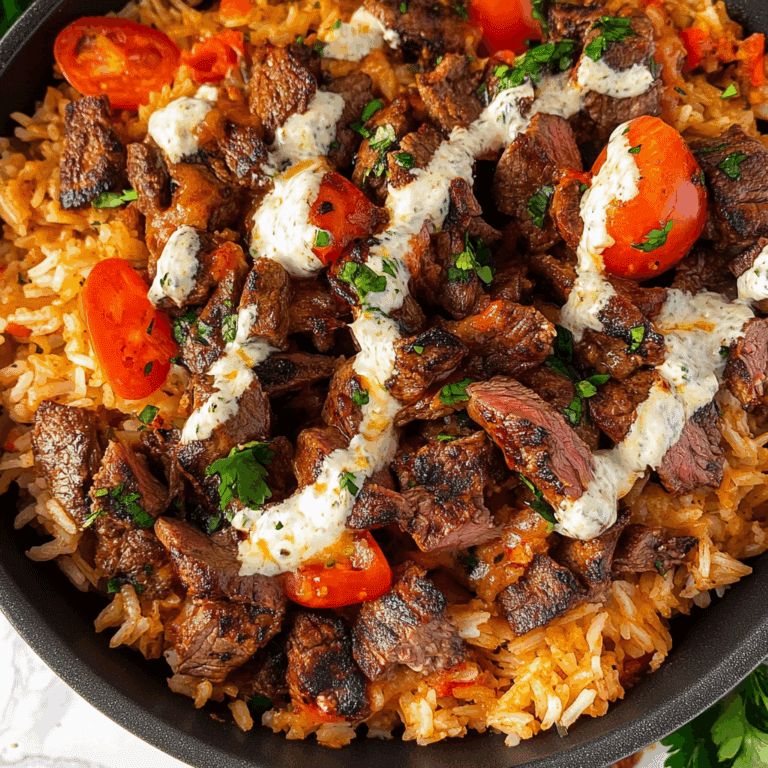 Steak and Queso with Rice