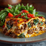 4 Cheese Beef Lasagna with Spinach