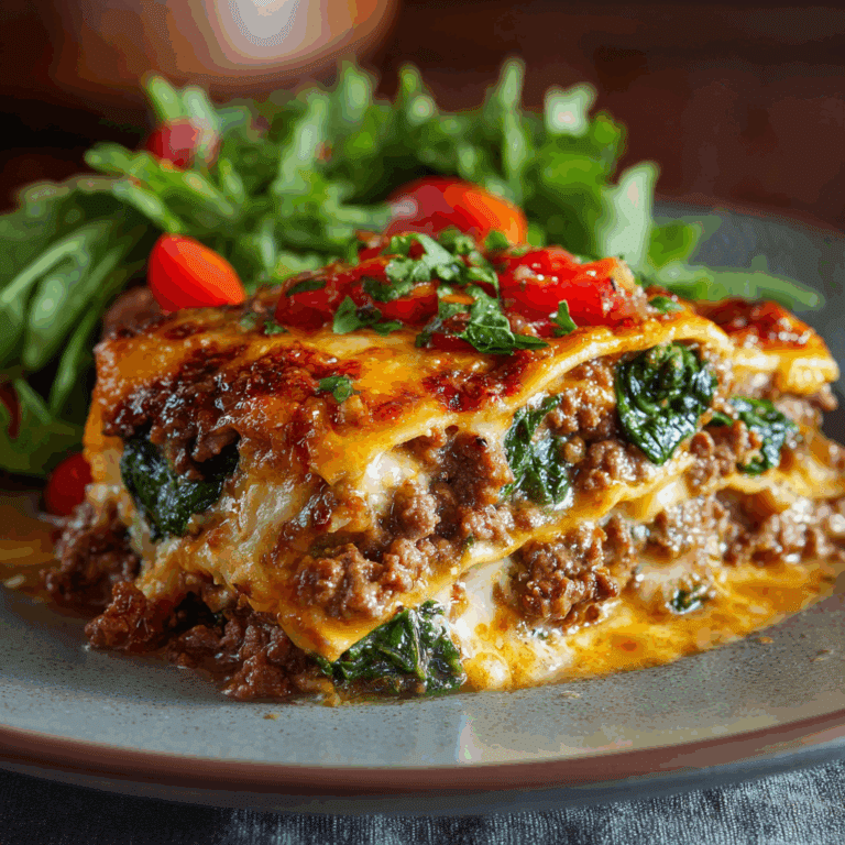 4 Cheese Beef Lasagna with Spinach