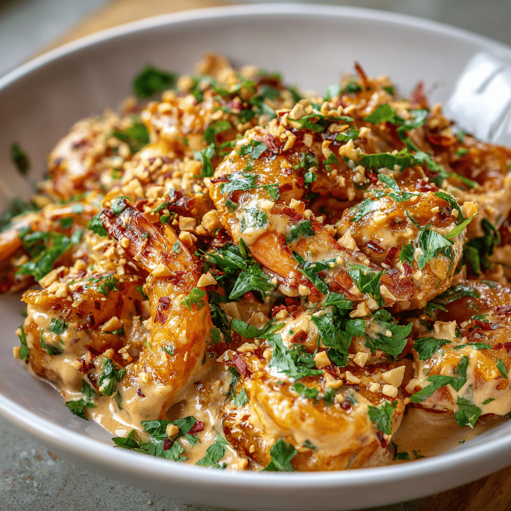 Bang Bang Chicken & Shrimp with Creamy Peanut Sauce