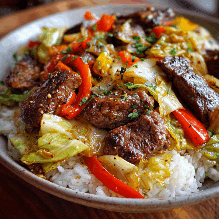 Black Pepper Beef & Cabbage Stir Fry