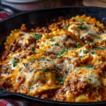 Cheesy Beef Ravioli Skillet