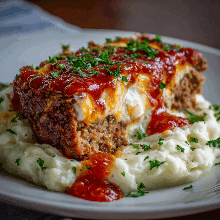 Cheesy Meatloaf with Mashed Potatoes