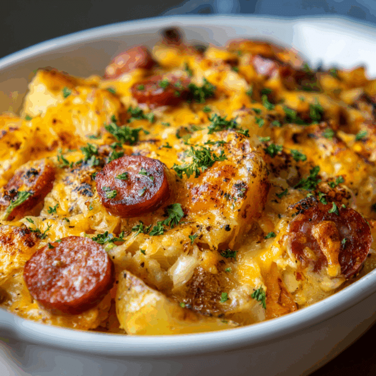 Cheesy Potato & Smoked Sausage Casserole