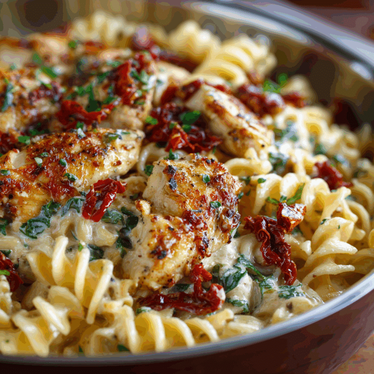 Creamy Tuscan Chicken Pasta with Sun-Dried Tomatoes