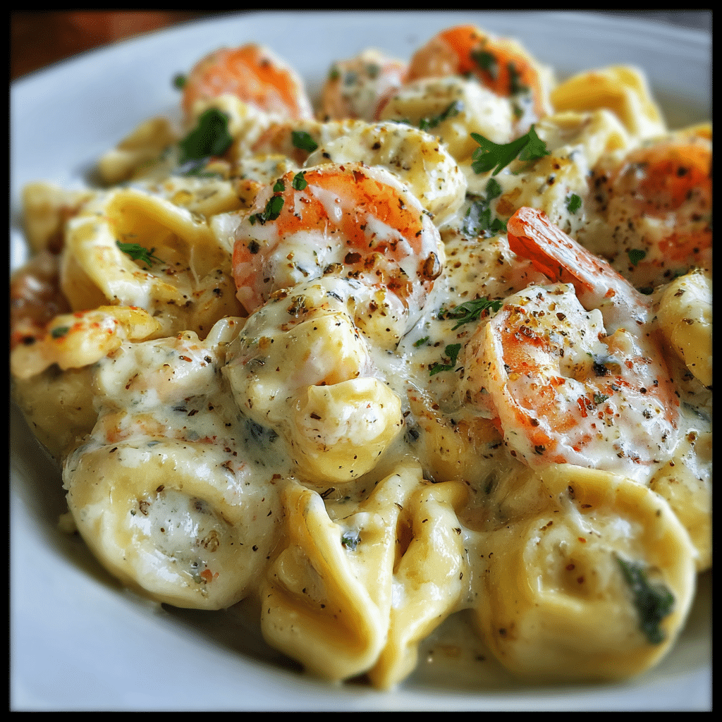 Creole Garlic Alfredo with Cheese Tortellini & Seafood