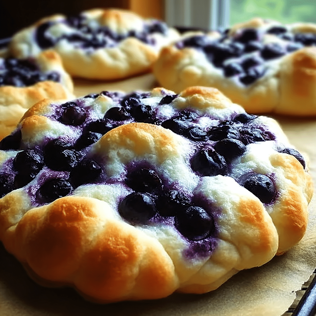 Fluffy Cottage Cheese Blueberry Cloud Bread
