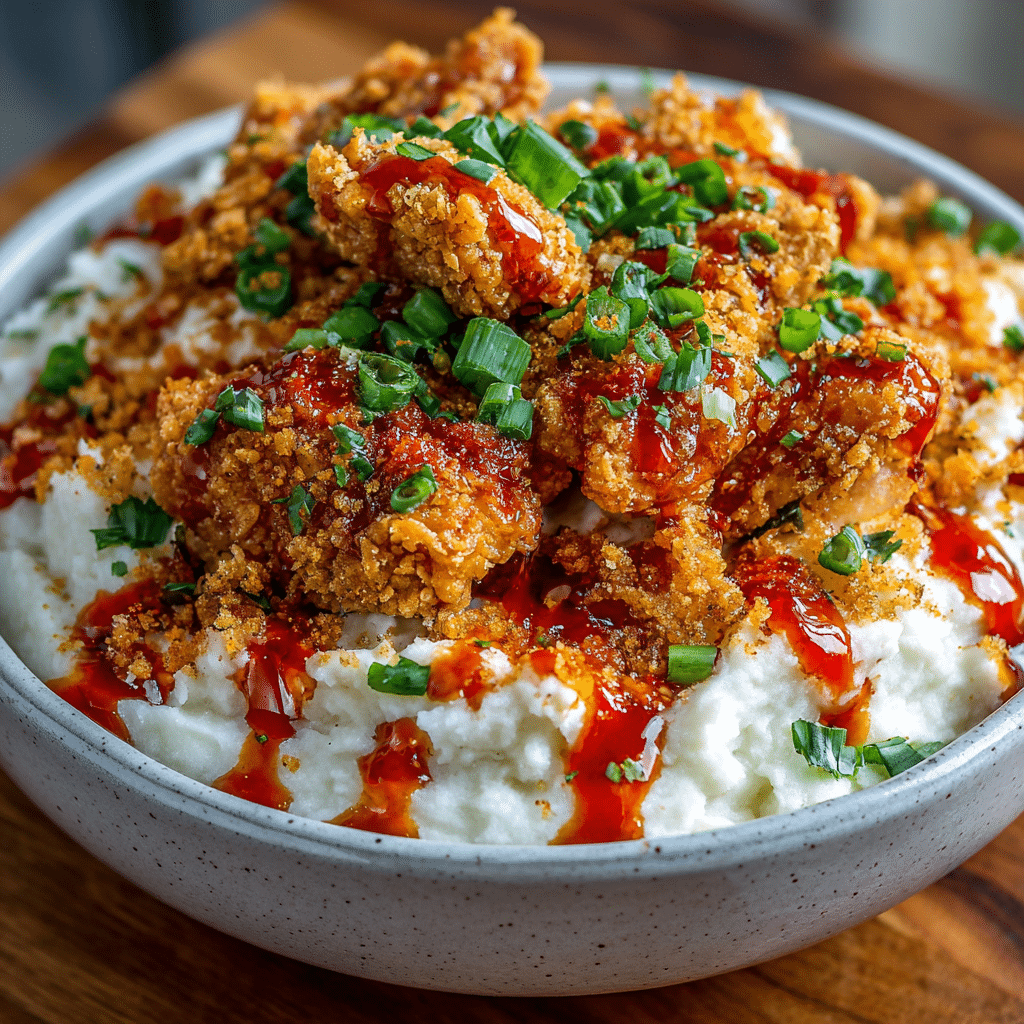 Homemade KFC Chicken Bowls with Mashed Potatoes