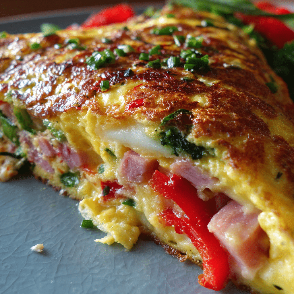 Loaded Veggie & Ham Omelette