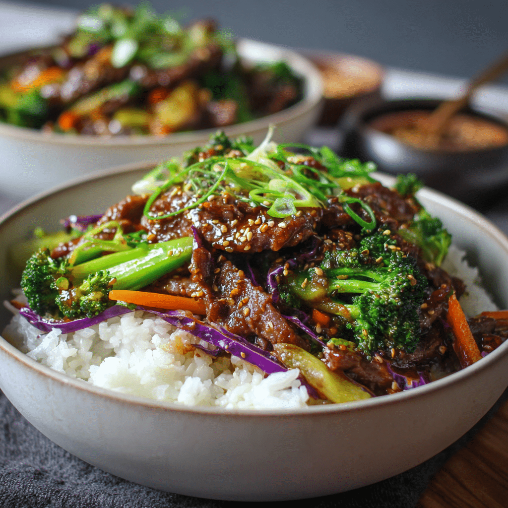 Mongolian Beef Stir-Fry Bowls