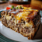 Philly Cheesesteak Meatloaf with Provolone Cheese