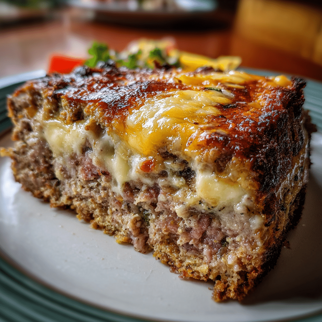 Philly Cheesesteak Meatloaf with Provolone Cheese