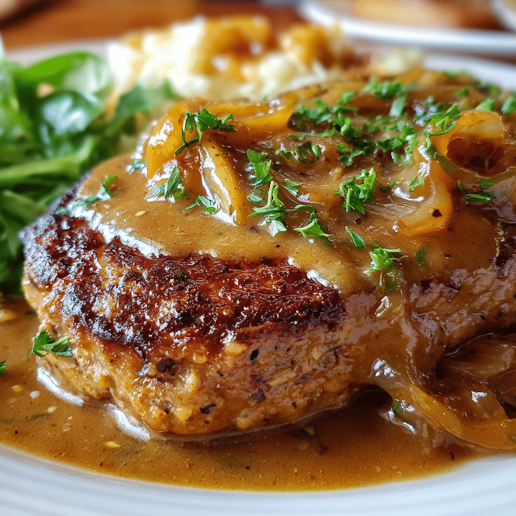 Smothered Hamburger Steak with Onion Gravy
