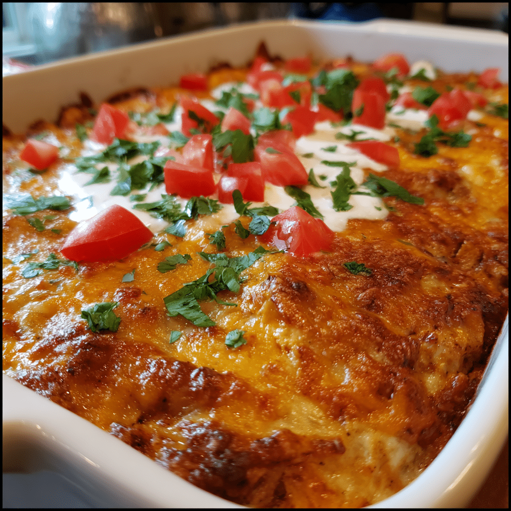 Sour Cream Chicken Enchilada Casserole