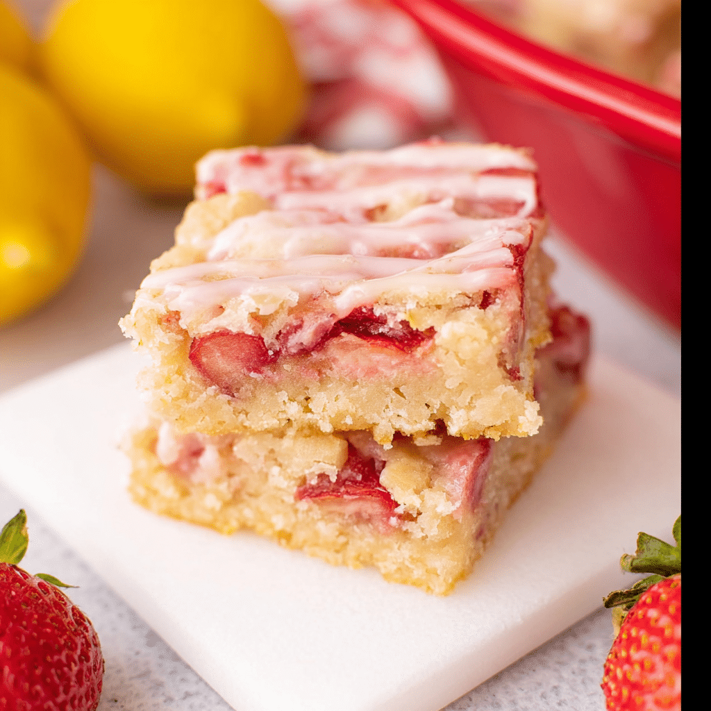 Strawberry Lemon Blondies