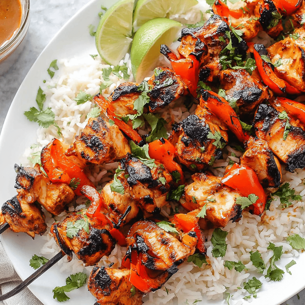 Chipotle Honey Chicken Skewers