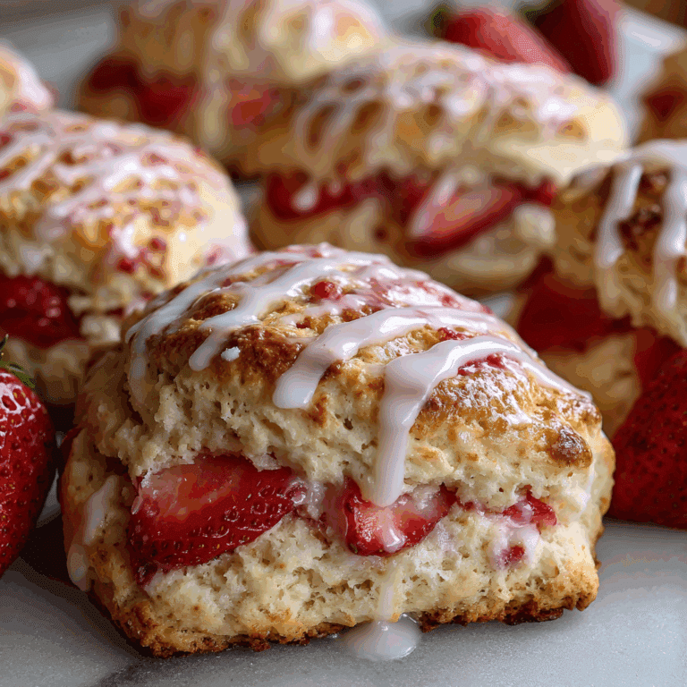 Fresh Strawberry Biscuits with Sweet Glaze
