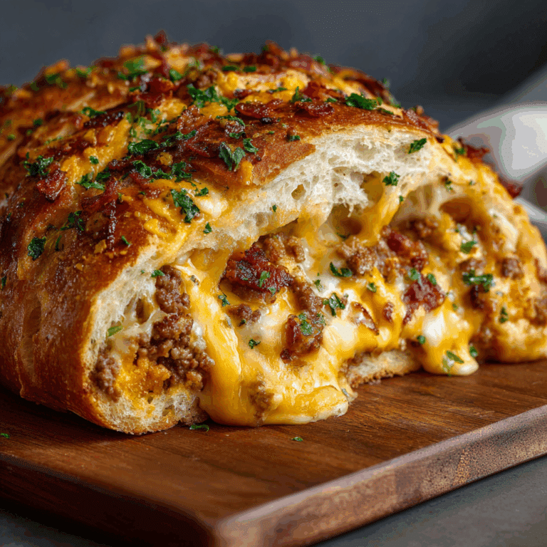 Garbage Bread with Cheesy Bacon & Beef Filling