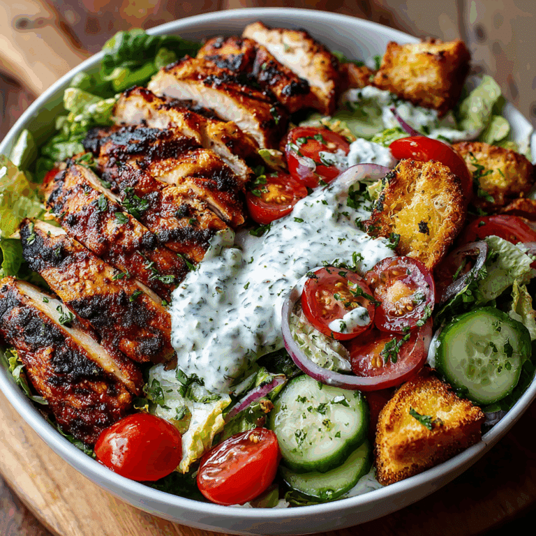 Grilled BBQ Chicken Salad with Herby Ranch