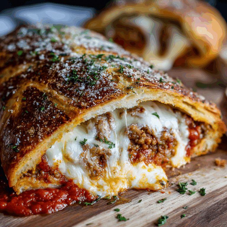 Homemade Stromboli with Cheesy Meat Filling