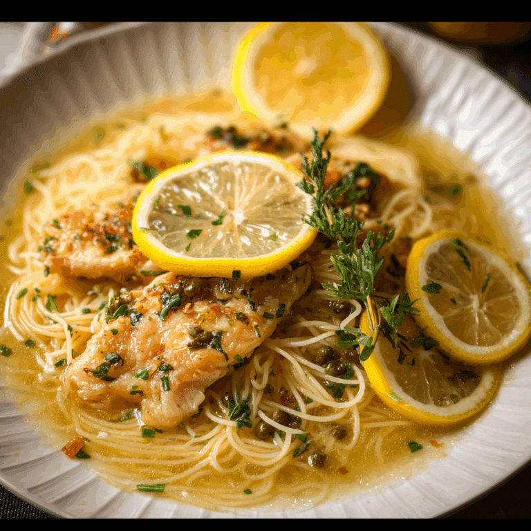 Lemon Chicken Soup with Angel Hair Pasta