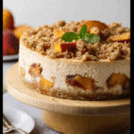Peach Cobbler Cheesecake with Streusel