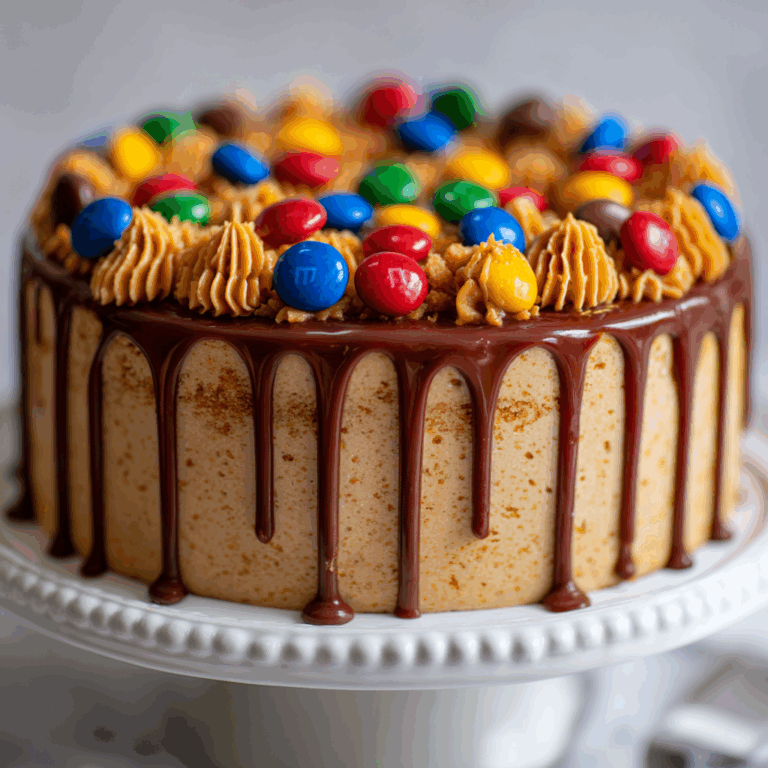 Peanut Butter M&M’s Cake