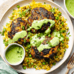 Peruvian Chicken and Rice with Green Sauce