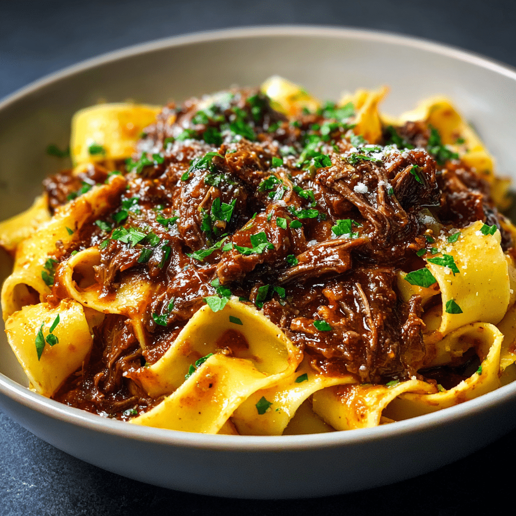 Slow Cooked Beef Ragu with Pappardelle Pasta