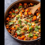 Southwest Beef and Sweet Potato Skillet