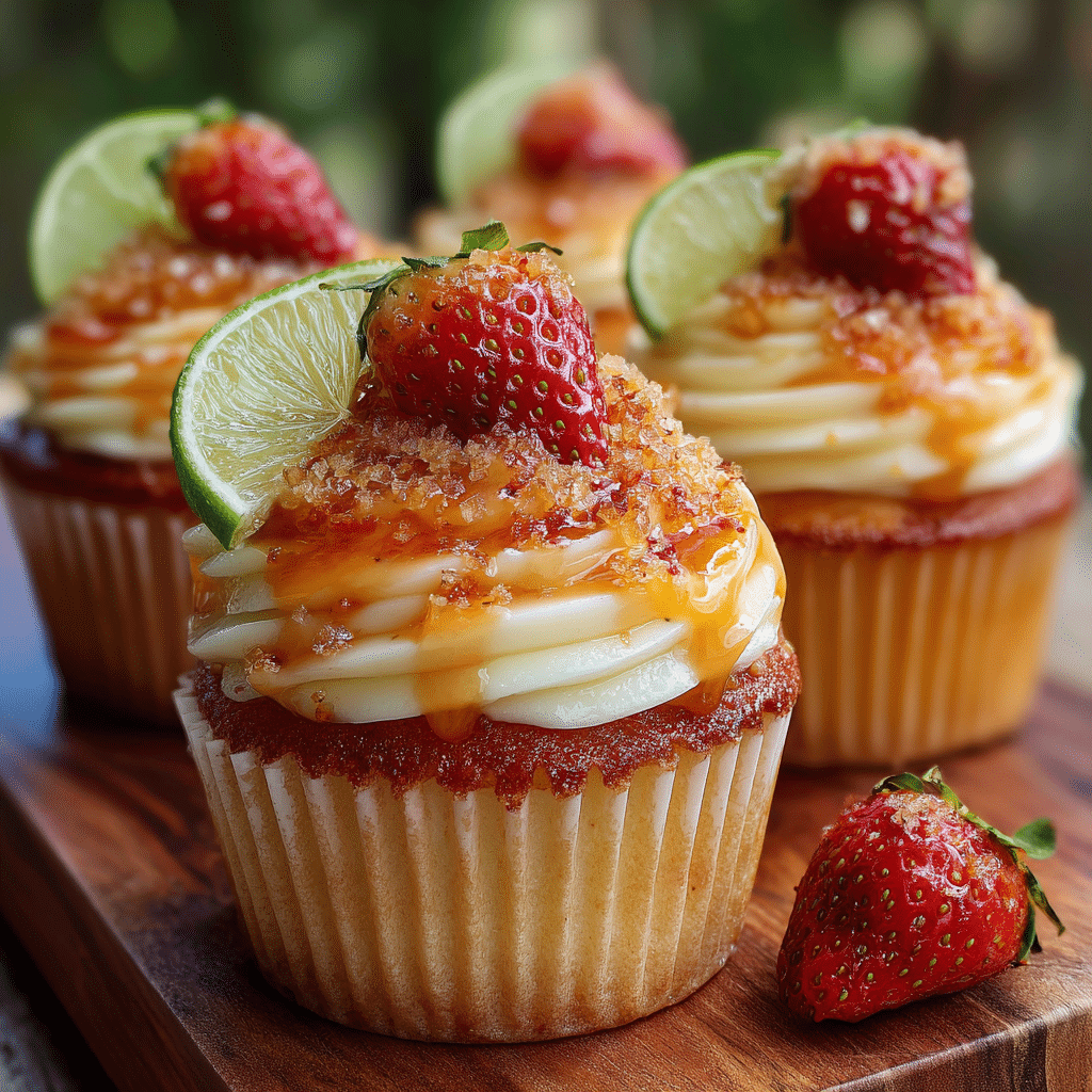 Strawberry Mango Margarita Cupcakes