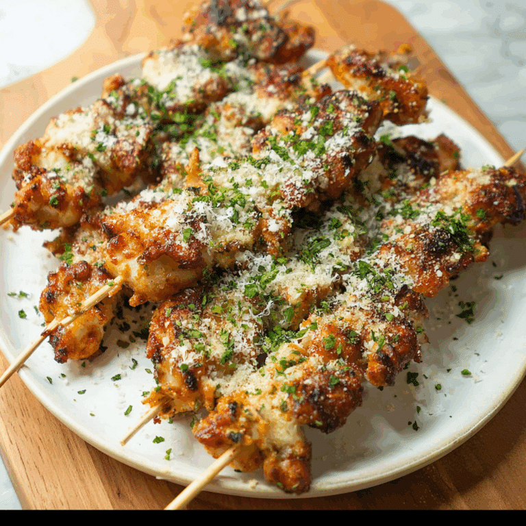 Air Fryer Garlic Parmesan Chicken Skewers