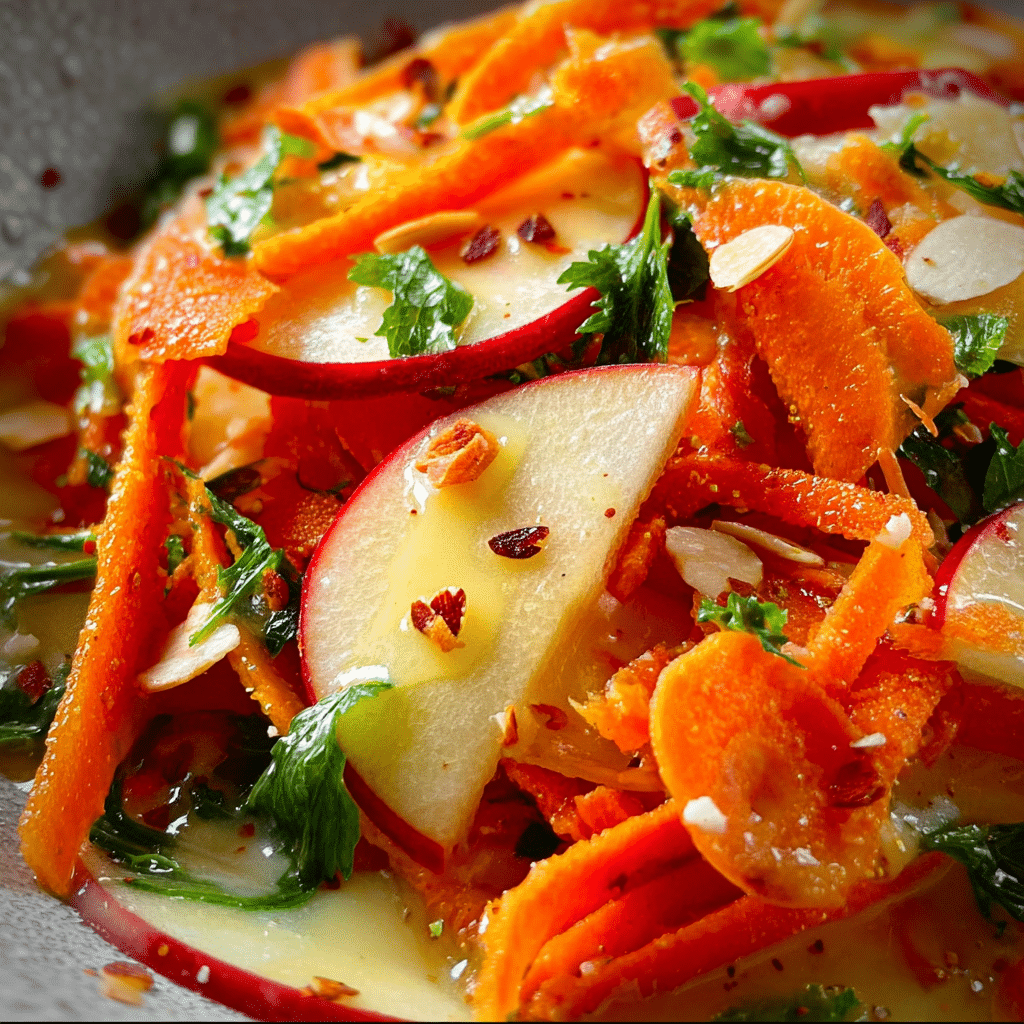 Crunchy Apple & Carrot Salad with Creamy Citrus Dressing