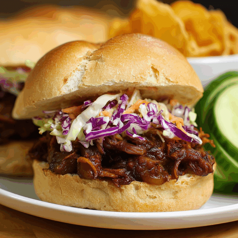 Pulled BBQ Aubergine & Black Bean Burgers