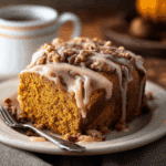Pumpkin Coffee Cake with Maple Glaze