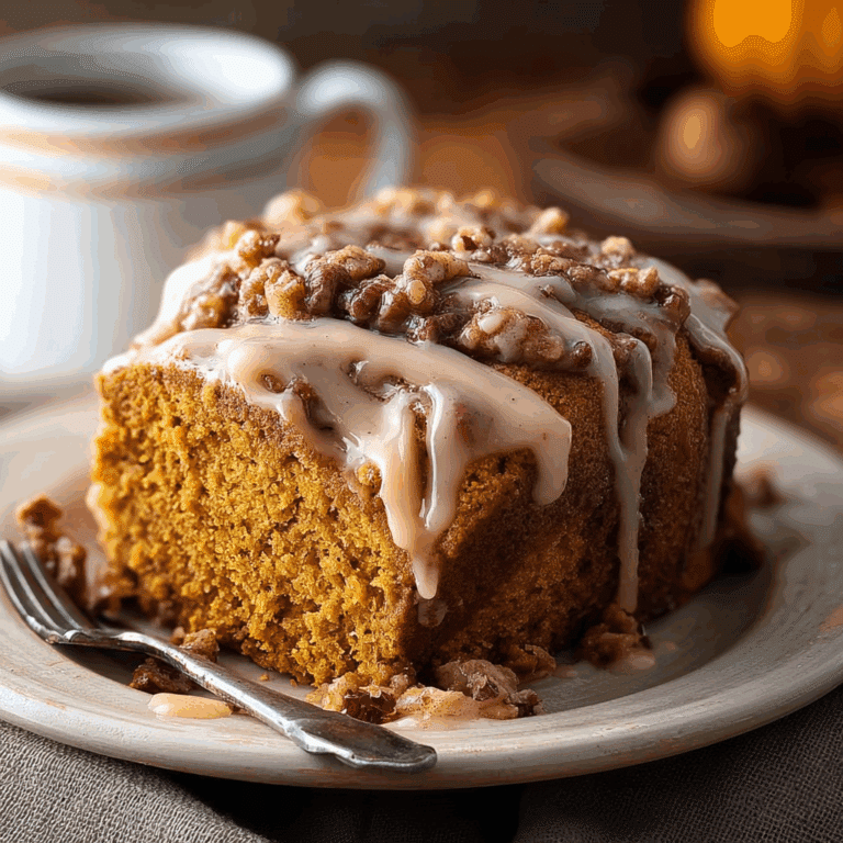 Pumpkin Coffee Cake with Maple Glaze