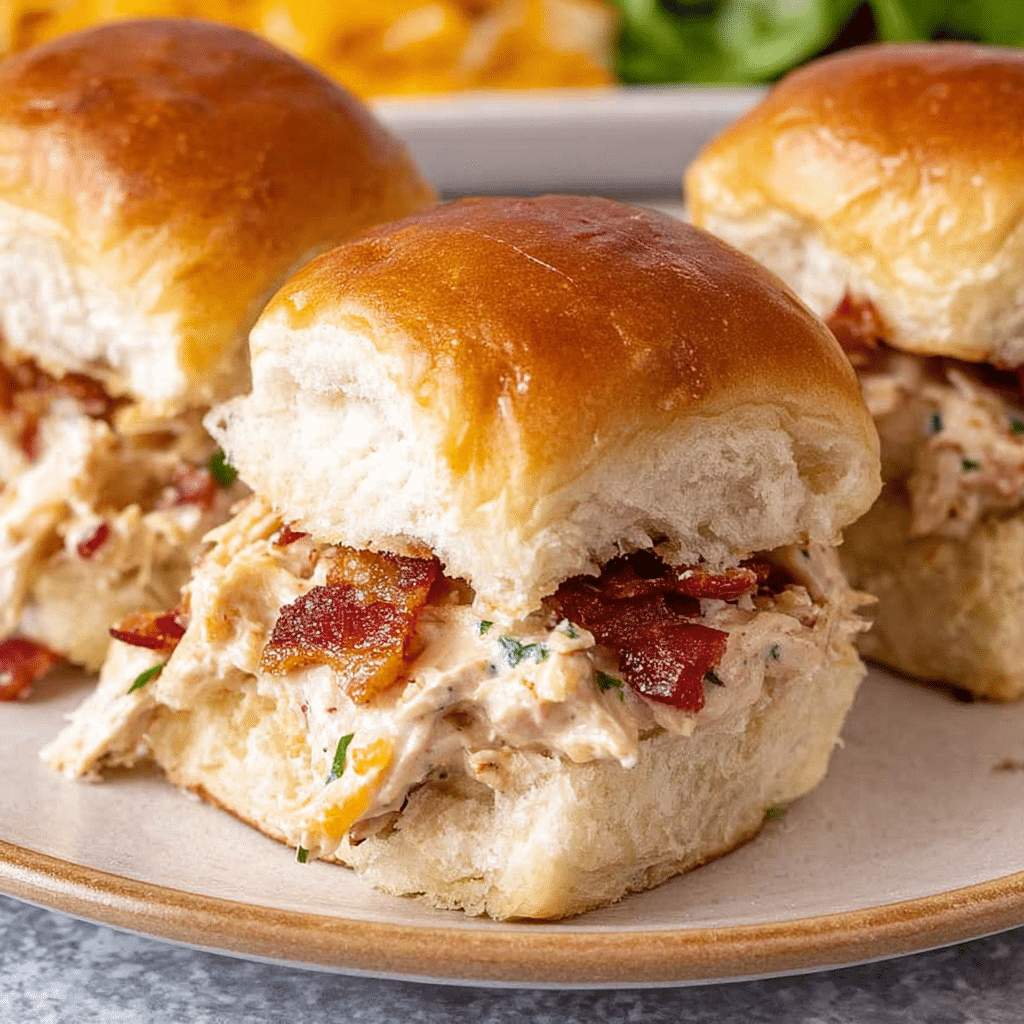 Chicken Bacon Ranch Sliders: Easy Maple-Glazed Hawaiian Rolls