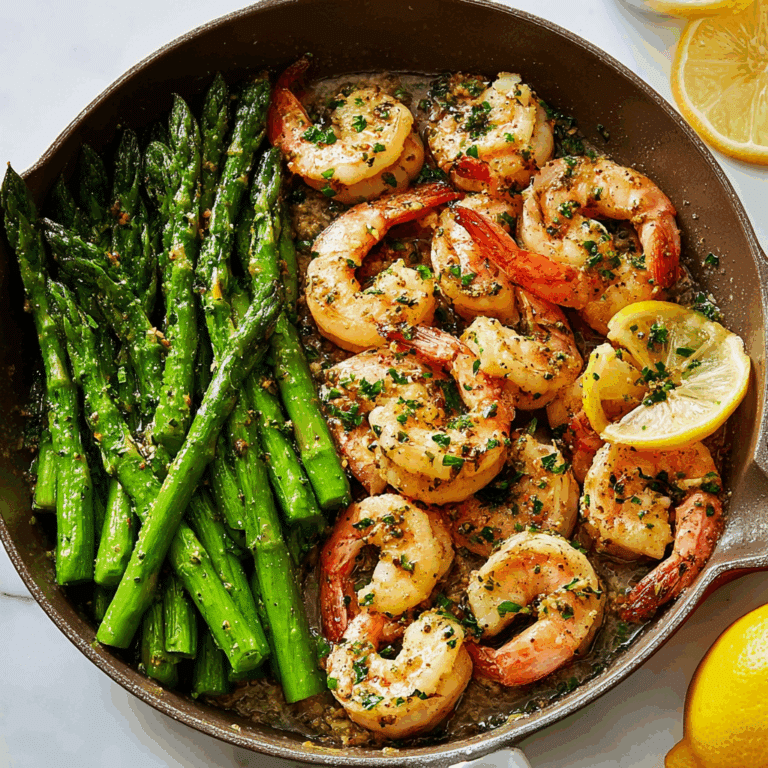 Meyer Lemon Garlic Shrimp and Asparagus