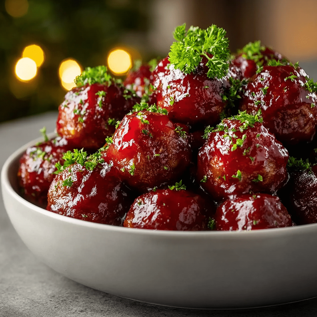 Quick Christmas Cranberry Meatballs