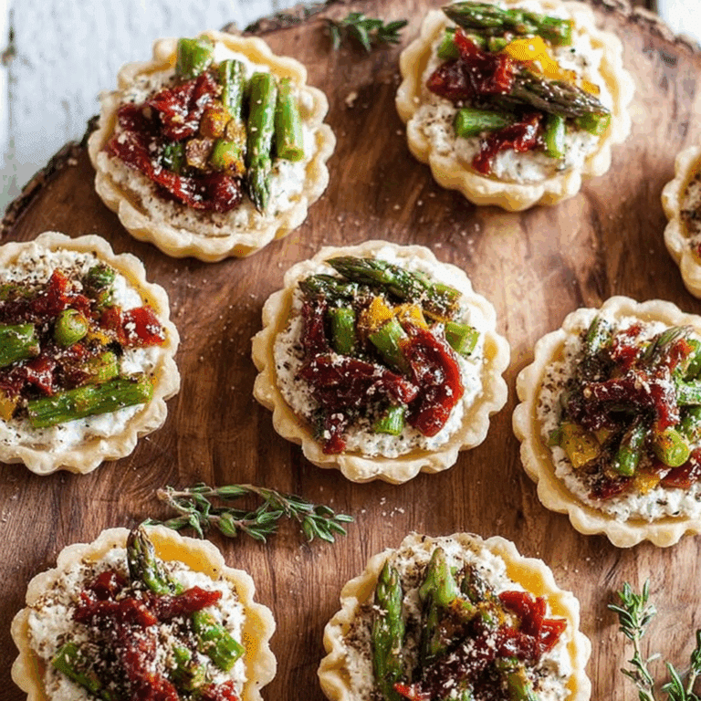 Roasted Red Pepper Asparagus Mini Tarts