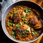 Schmaltzy Lentils with Chicken, Olives & Lemon