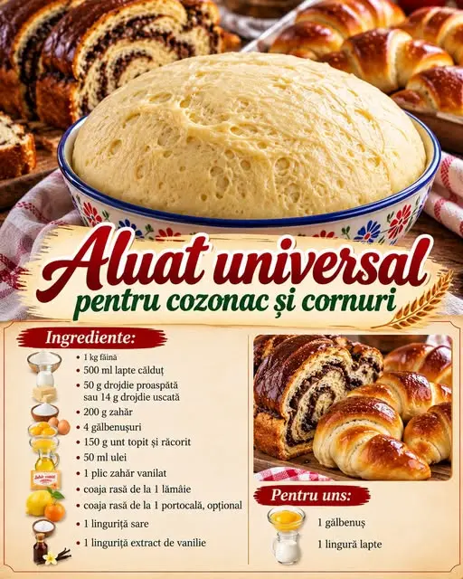 Aluat universal pentru cozonac și cornuri