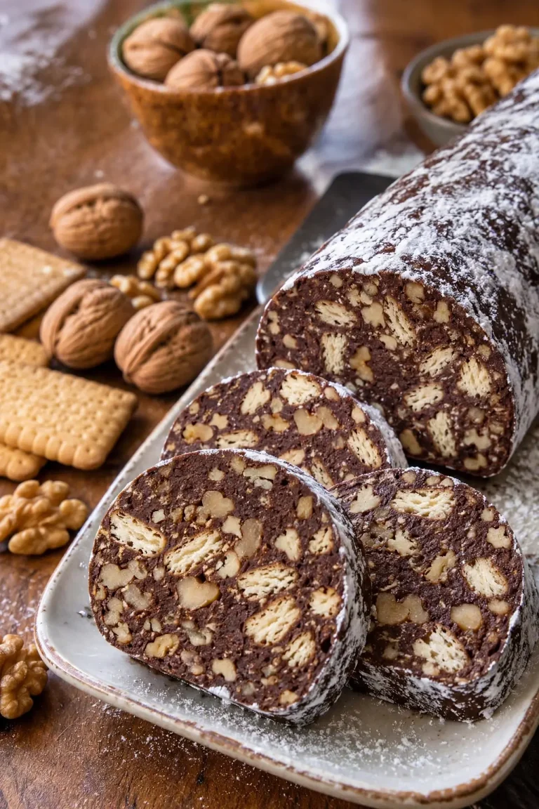Salam de biscuiți cu nuci și mascarpone