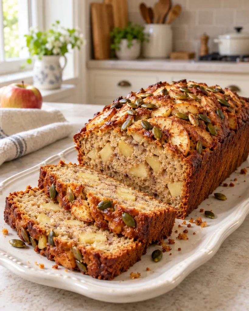 Chec cu banane, mere și semințe de dovleac
