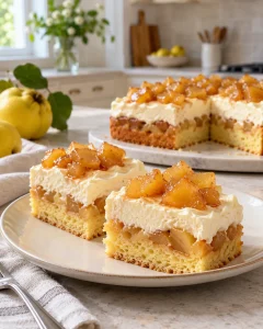 Prăjitură cu gutui și cremă de mascarpone