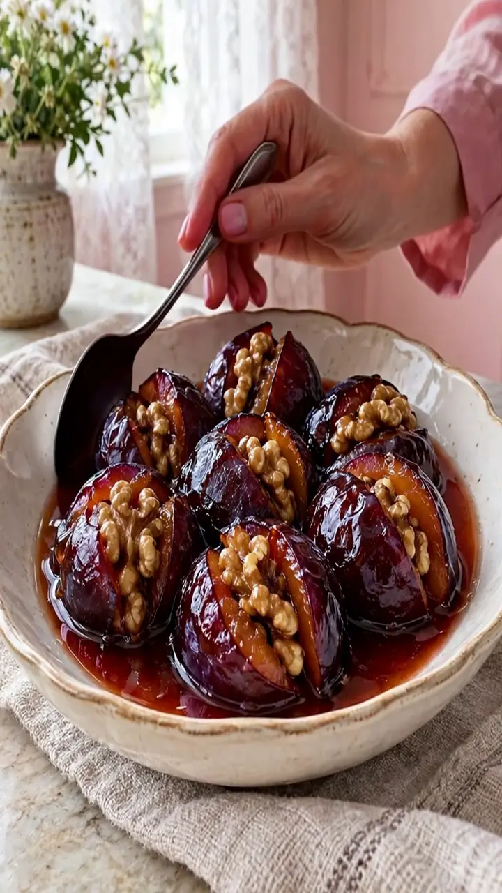 rețetă prune umplute cu nucă